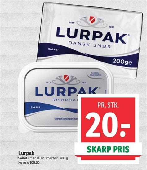 Lurpak Saltet Sm R Eller Sm Rbar G Tilbud Hos Spar