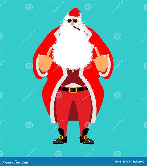 Bad Santa Shows To Fuck Angry Claus Stock Vector Illustration Of