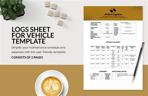 Log Sheet for Vehicle Template in Word, PDF, Google Docs - Download ...