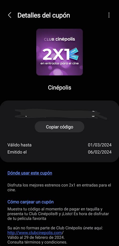 2x1 en Cinépolis - Samsung Members