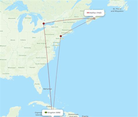 All Flight Routes From Halifax To Kingston Yhz To Kin Flight Routes