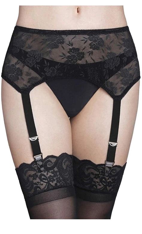 GARGALA Lace Garter Belt Sexy Black Suspenders For Women Lingerie Xl EBay