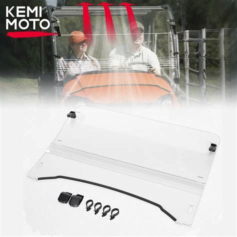 KEMIMOTO Front Flip Folding Windshield Scratch Resistant Full Fold Up