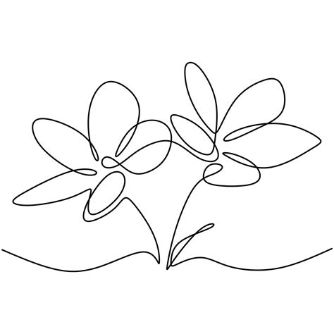 Belle Fleur Dans Un Style De Ligne Minimal Dessin Au Trait Continu De