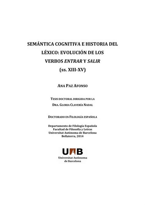 Pdf Ph D Sem Ntica Cognitiva E Historia Del L Xico