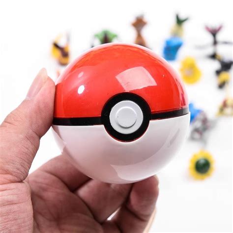 Pokebola E Pokemon - Pokebola Pokemon 7cm Tamanho Real Abre Fecha Boneco Sortido | Shopee Brasil
