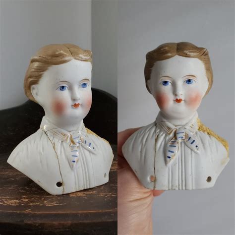 Antique Parian Kling Doll Head With Short Blonde Hey Sailor Nice Vintage Atlanta GA ATTIC