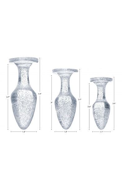 Glitter Gem Anal Plug Set Silver Btys Ag Sil