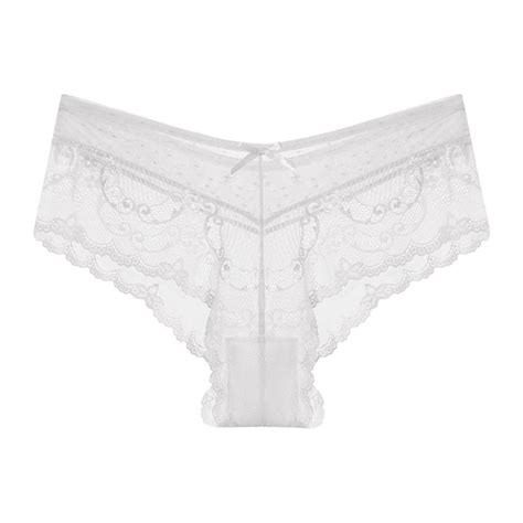 DRKKJ Womens Underwear Invisible Seamless Bikini Lace Underwear Half Back Coverage Panties 5