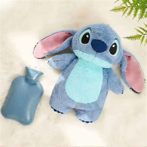Wanngwee Stitch Extra Large Cute Blue Alien Plush Hot Water Bottle Soft Anime Inspired Hand