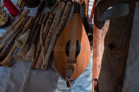 Old Musical Instruments Musical Instruments Made Of Wood Stock Photo