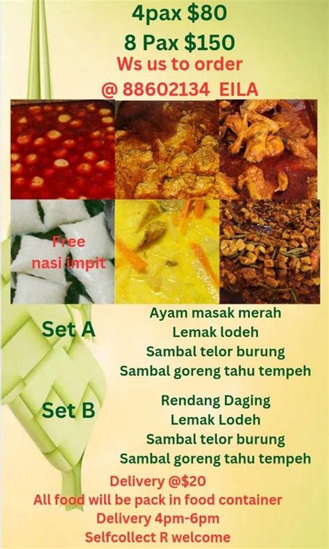 menu malam raya  food drinks local eats  carousell