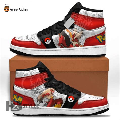 Blaziken Mega Blaziken Fire Fighting Pokemon Air Jordan High Sneaker ...