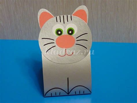 Поделка: Кот из картона и цветной бумаги