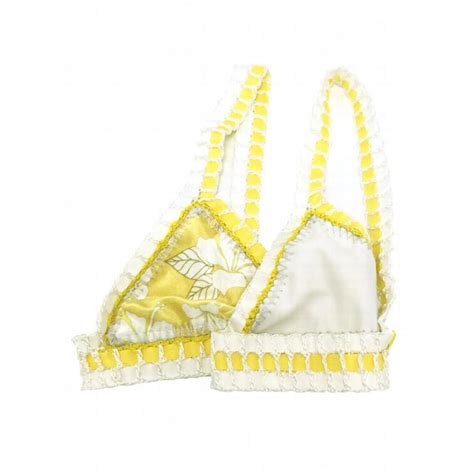Women Yellow Velvet Bikini Sexy Crochet Swimwear String Micro Bikinis Set Triangle Bathing Suit