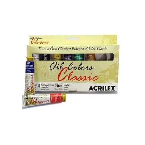 Tinta Oil Colors Classic Conjunto 8 Cores 20ml Acrilex No Shoptime