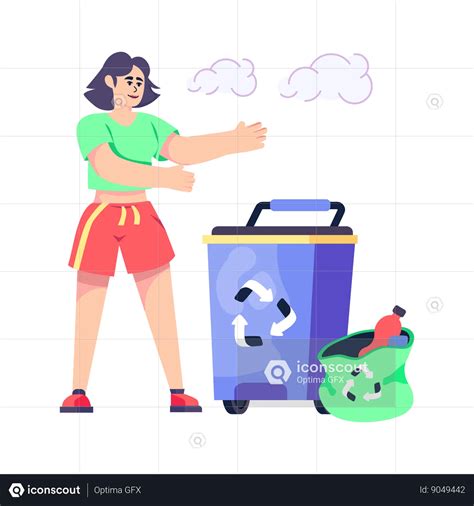 woman throwing garbage  recycling  animation