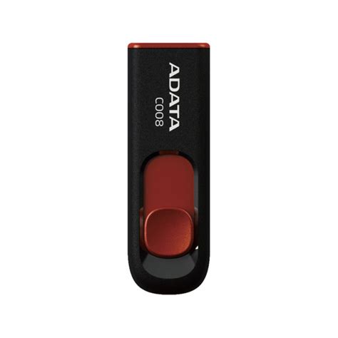 Флеш-накопичувач A-DATA C008 USB2.0 8GB Black-Red (AC008-8G-RKD) – фото ...