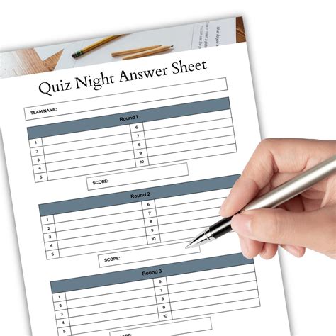 Night Answer Sheets