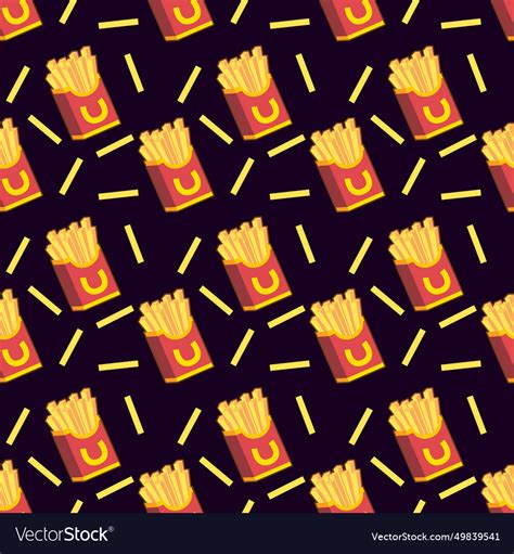 French Fries Seamless Pattern Royalty Free Vector Image