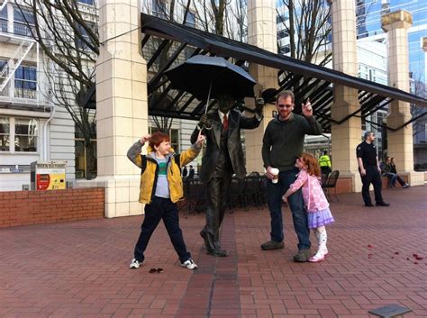 Umbrella Man Statue Portland Oregon