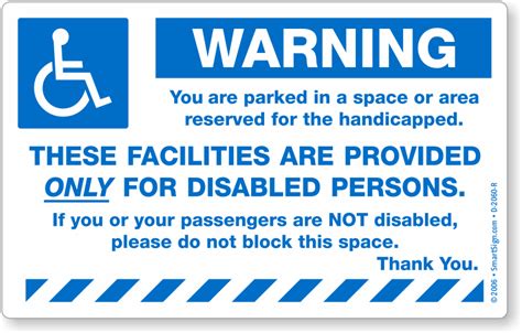 5 in. x 8 in. Handicapped Parking Violation Stickers You are Parked in ...