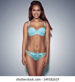 Beautiful Sexy Woman Wearing Blue Lingerie Stock Photo Shutterstock