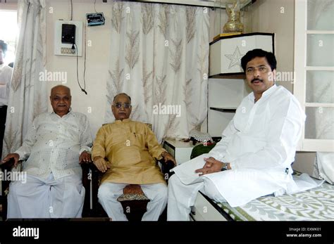 South Asian Indian BJP leader Pramod Mahajan along with his party