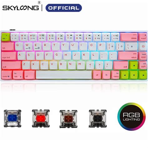 SKYLOONG SK68 Hot Swap RGB Mechanical Keyboard With 68 Key PBT GSA Keycaps Programmable Macros
