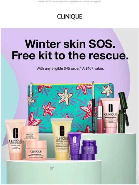 Clinique ️pick Your Winter Rescue Team ⛷ Free 8 Piece Kit With