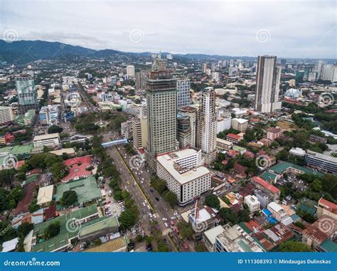 Cebu City Cityscape With Skyscraper And Local Architecture Province Of