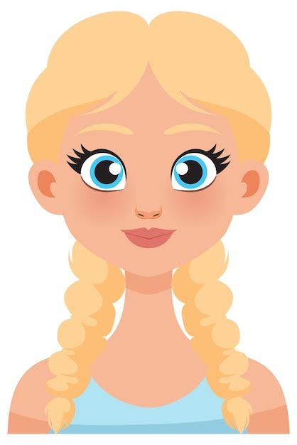 Une fille blonde aux cheveux tressés Vecteur Gratuite