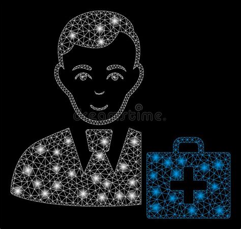 Flare Mesh Wire Frame First Aid Manager With Flare Spots Stock Vector