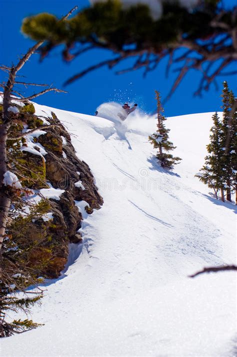 Snowboard Slash In Backcountry Stock Photo Image Of Rush Slash 13512196