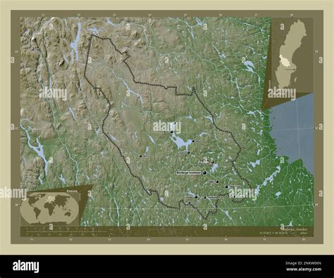 Dalarna County Of Sweden Elevation Map Colored In Wiki Style With