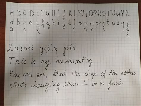 My handwriting (I'm polish and in polish language you have special