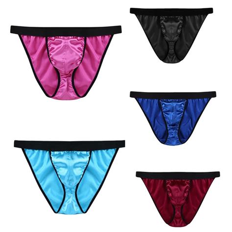 Sissy Men S Shiny Satin Bulge Pouch Panties Bikini Briefs Lingerie Underwear Picclick Uk