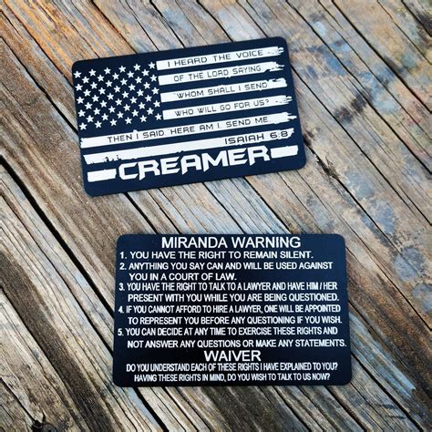 Metal Miranda Card With Isaiah 6:8 and Your Name. - Etsy