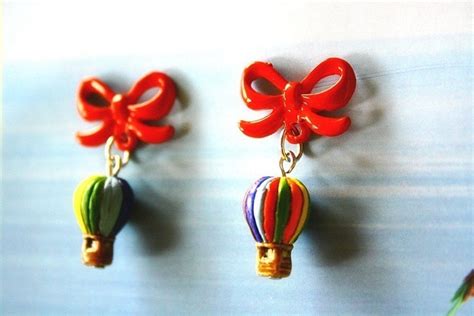 Rainbow Hot Air Balloon Earrings Etsy