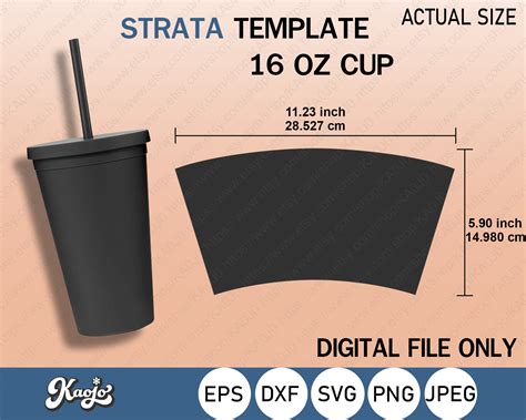 Strata 16 Oz Cup Templates SVG Strata Tumbler Templates SVG Instance