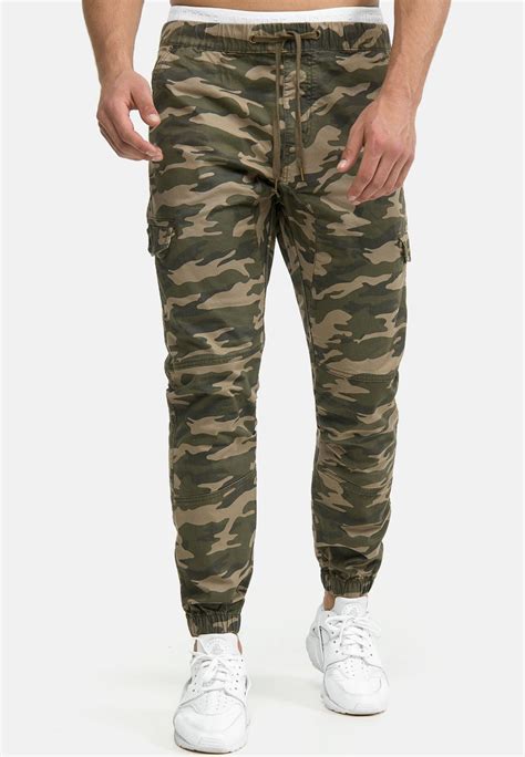 Indicode Jeans Levi Cargo Trousers Dired Camouflage Olive Uk