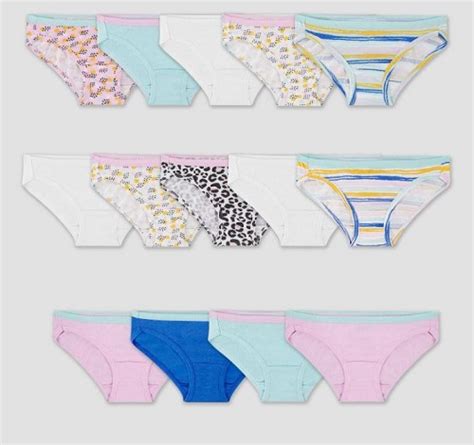Paquete de 14 bragas de bikini para niña marca Fruit of the Loom