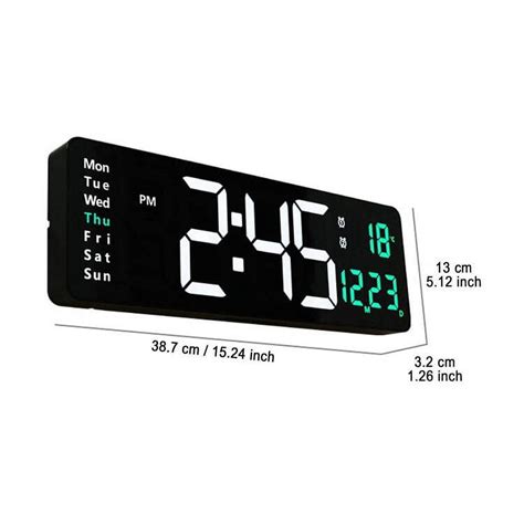 Liuanngg Alarm Clock Large Led Digital Wall Clock Temperature Date Day