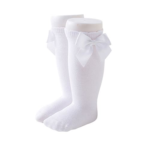 Toddler Baby Knee High Socks Cute Bowknot Cotton Long Tube Socks Ruffle