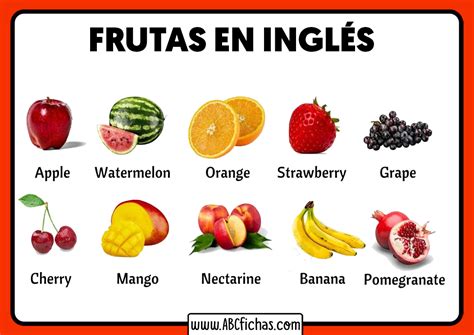 Frutas En Ingles Con Dibujos Para Ni Os Abc Fichas