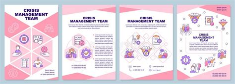 Crisis Management Process Turquoise Brochure Template Stock Vector Illustration Of Template