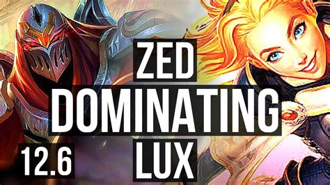 ZED Vs LUX MID 10 Solo Kills 2 4M Mastery 400 Games Dominating