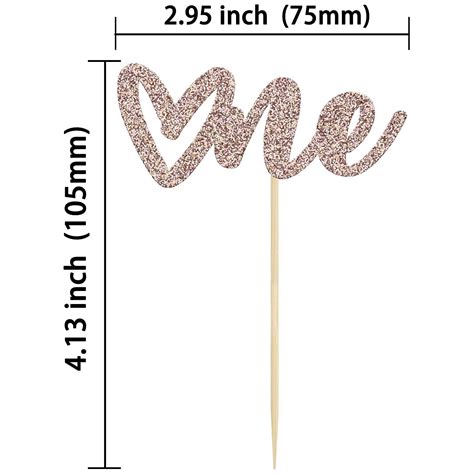 Buy Gyufise 24 Pack Rose Gold Glitter Valentine One Cupcake Toppers