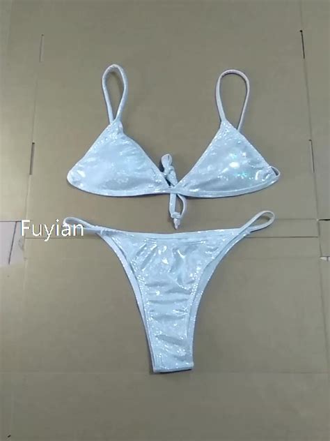 Purple Double Fabric Sexy Thong Micro Bikinis Women Brazilian Mature Swimsuit Buy