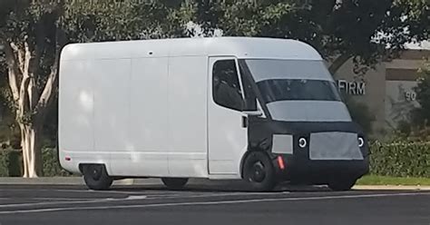 Rivians Amazon Delivery Van Prototype Spotted In Irvine Calif Electrek